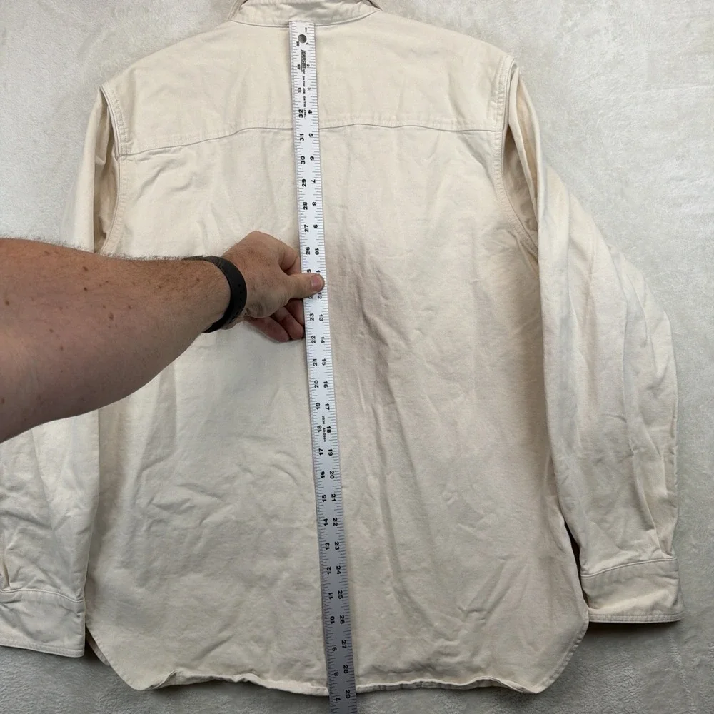 Banana Republic Men's Utility Overshirt Medium Cream Button Front Shirt
